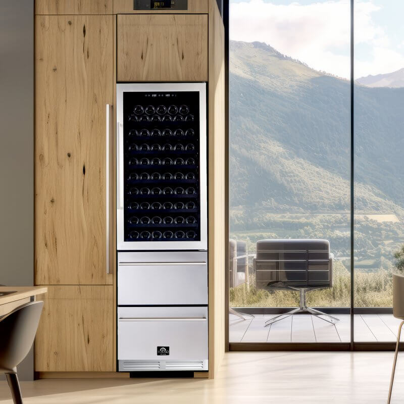 Forno Azienda Dual Temperature Zone 24” Wine Cooler -108 Bottles - FWCDR6628-24S