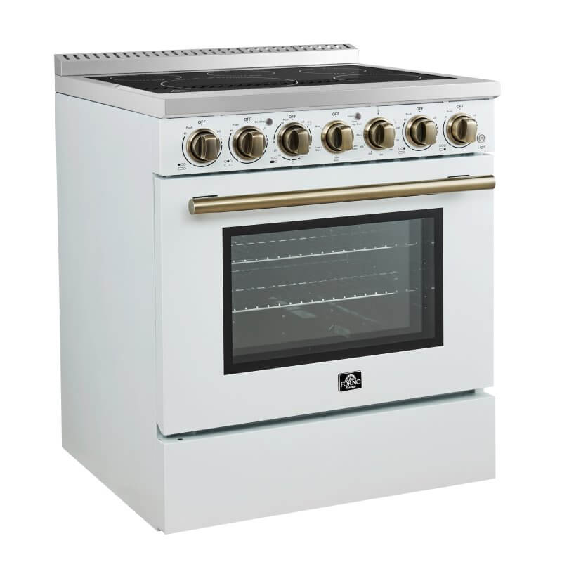 30" Forno Paolo 4.38 cu.ft. Freestanding True Convection Oven Electric Range - FFSEL6011-30WHT