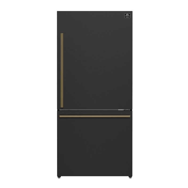 31" Forno Milano Espresso 17.2 cu. ft. Bottom Freezer Right Swing Door Refrigerator - FFFFD1785-31BLK