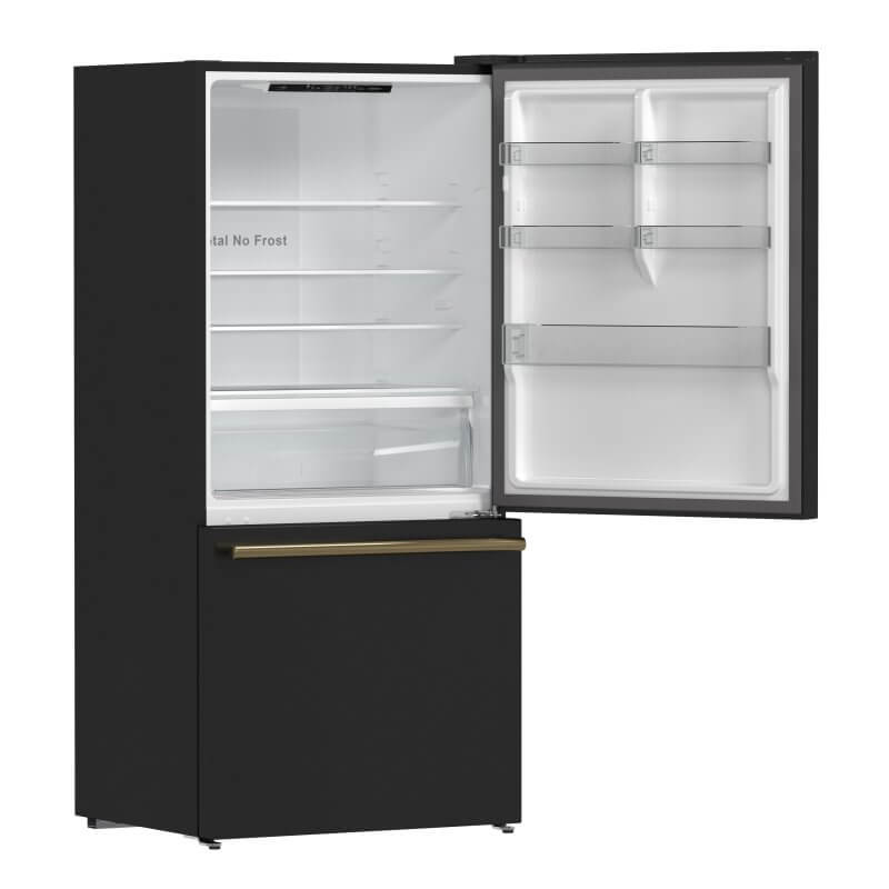 31" Forno Milano Espresso 17.2 cu. ft. Bottom Freezer Right Swing Door Refrigerator - FFFFD1785-31BLK