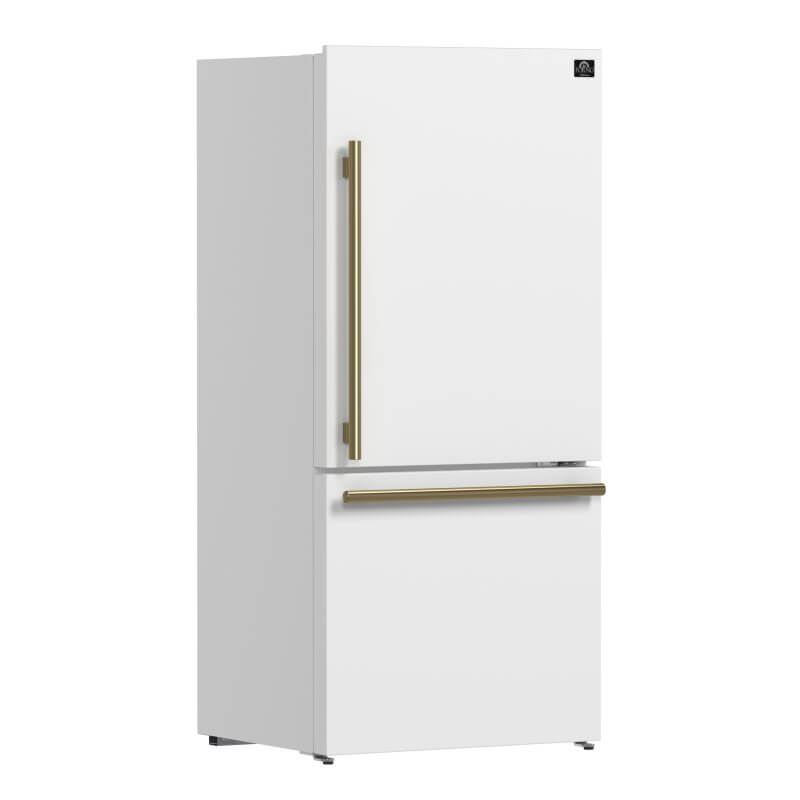 31" Forno Milano Espresso 17.2 cu. ft. Bottom Freezer Right Swing Door Refrigerator - FFFFD1785-31WHT