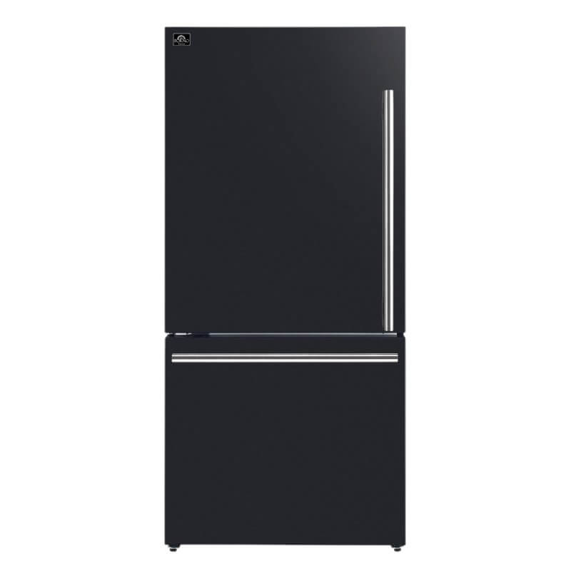 31" Forno Milano Espresso 17.2 Cu. Ft Bottom Freezer Built-In Ice Maker Refrigerator - FFFFD1786-31BLK