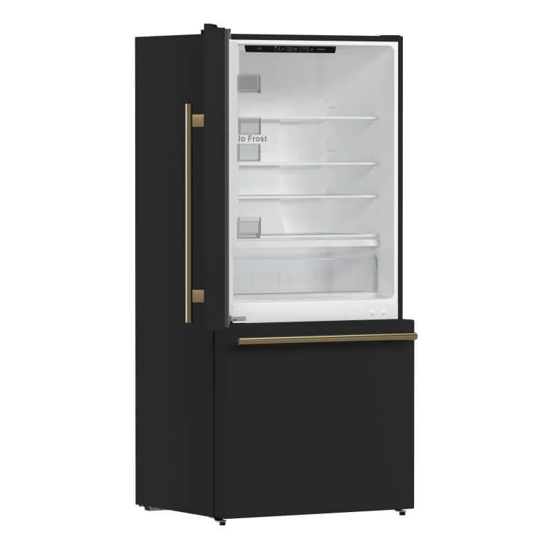 31" Forno Milano Espresso 17.2 Cu. Ft Bottom Freezer Built-In Ice Maker Refrigerator - FFFFD1786-31BLK