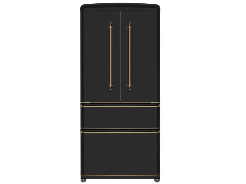 Forno Luigi 18 cu.ft. French Door Refrigerator Black - FFFFD1791-33BLK