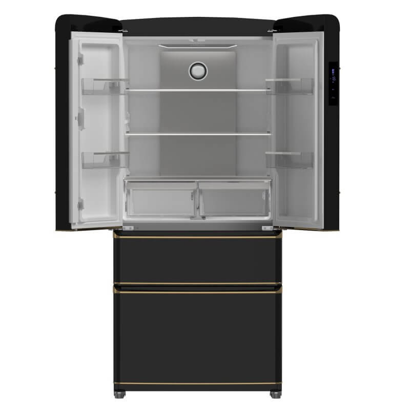 Forno Luigi 18 cu.ft. French Door Refrigerator Black - FFFFD1791-33BLK