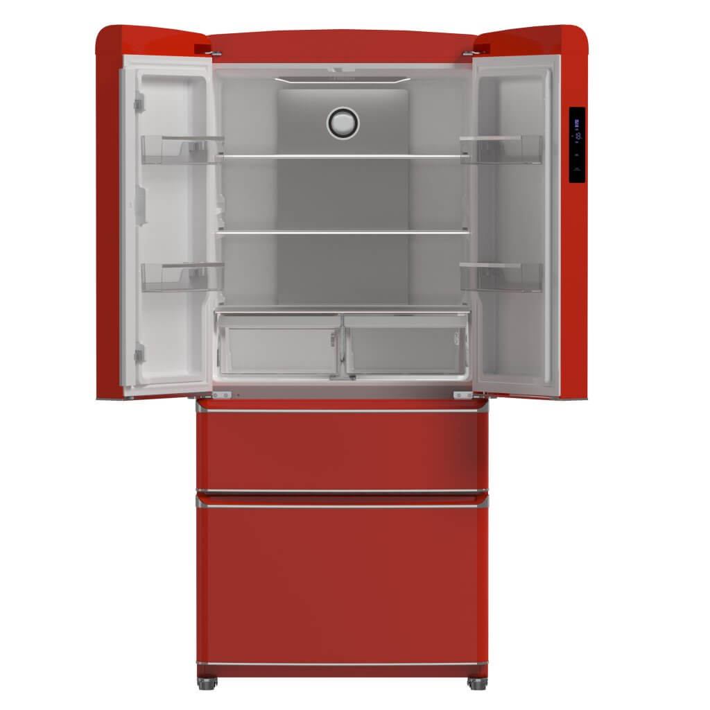 Forno Luigi 18 cu.ft. French Door Refrigerator Black - FFFFD1791-33RED