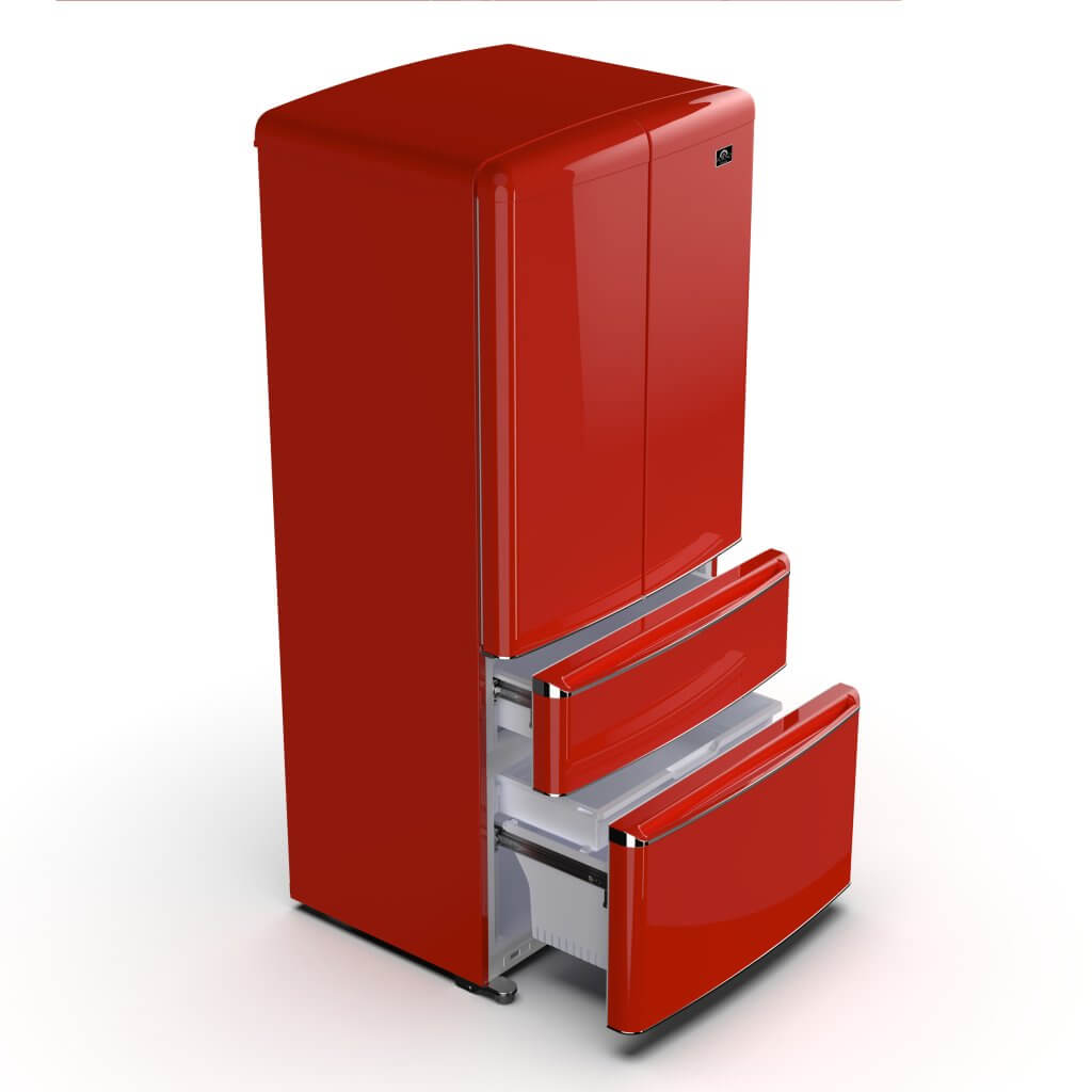 Forno Luigi 18 cu.ft. French Door Refrigerator Black - FFFFD1791-33RED