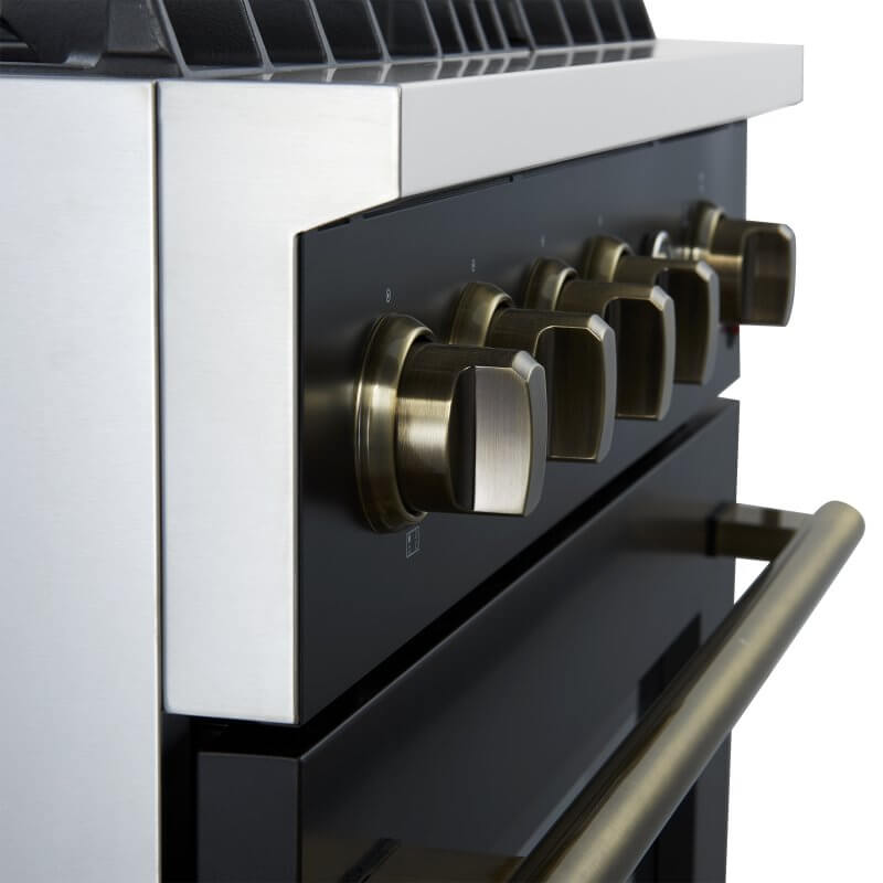30" Forno Marco 4 Burners 4.32 cu.ft. Convection Oven Gas Range  - FFSGS6277-30BLK