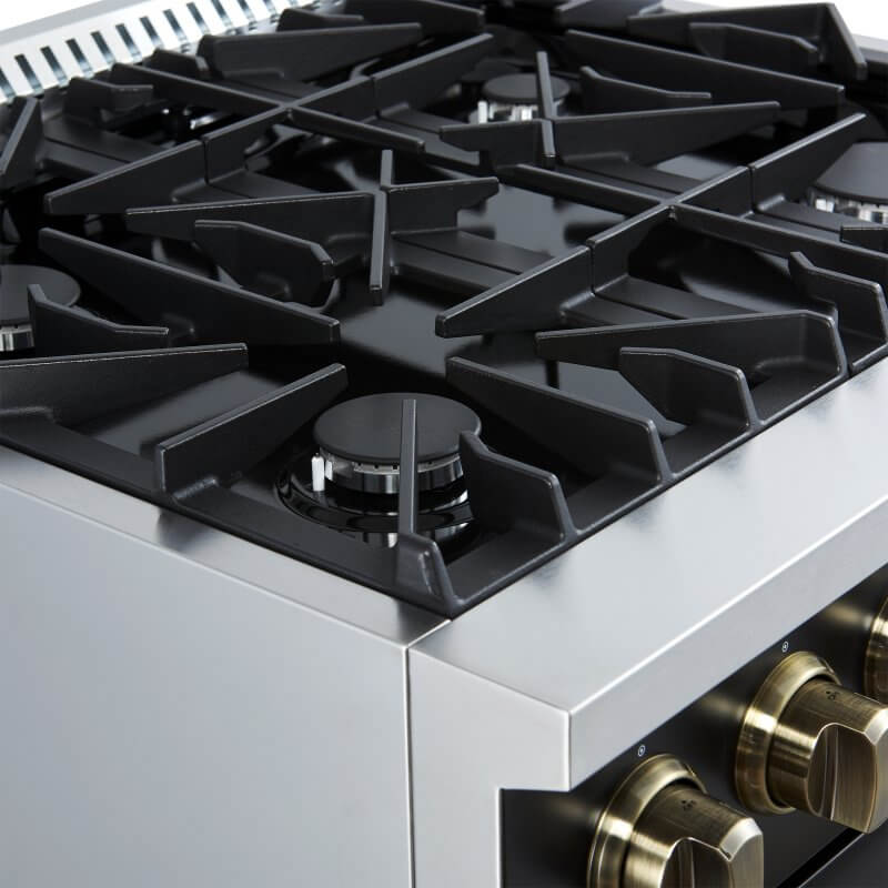 30" Forno Marco 4 Burners 4.32 cu.ft. Convection Oven Gas Range  - FFSGS6277-30BLK