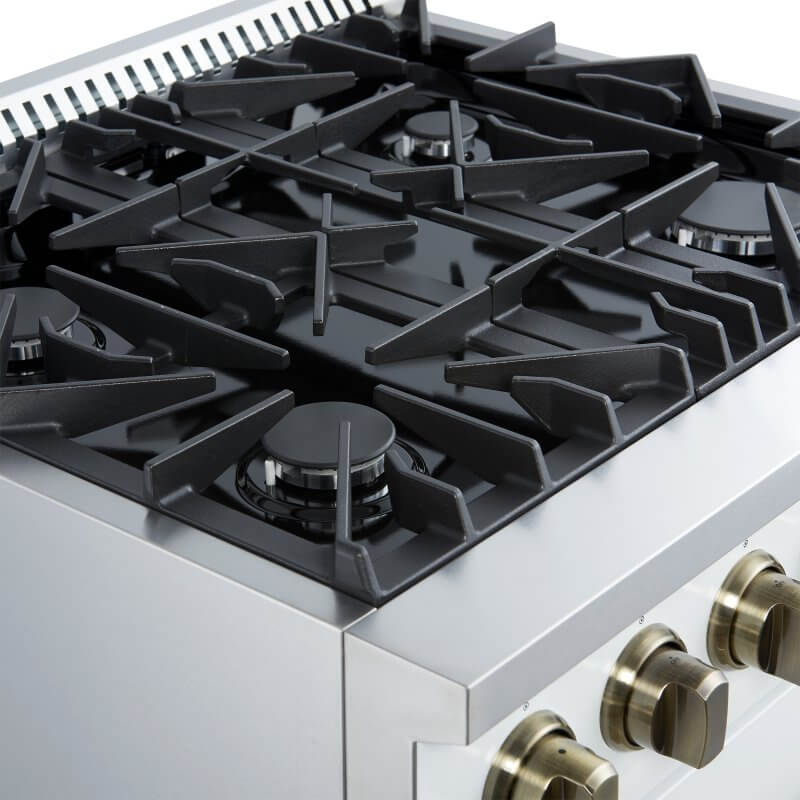 30" Forno Marco 4 Burners 4.32 cu.ft. Convection Oven Gas Range  - FFSGS6277-30WHT