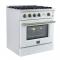 30" Forno Marco 4 Burners 4.32 cu.ft. Convection Oven Gas Range  - FFSGS6277-30WHT