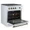 30" Forno Marco 4 Burners 4.32 cu.ft. Convection Oven Gas Range  - FFSGS6277-30WHT
