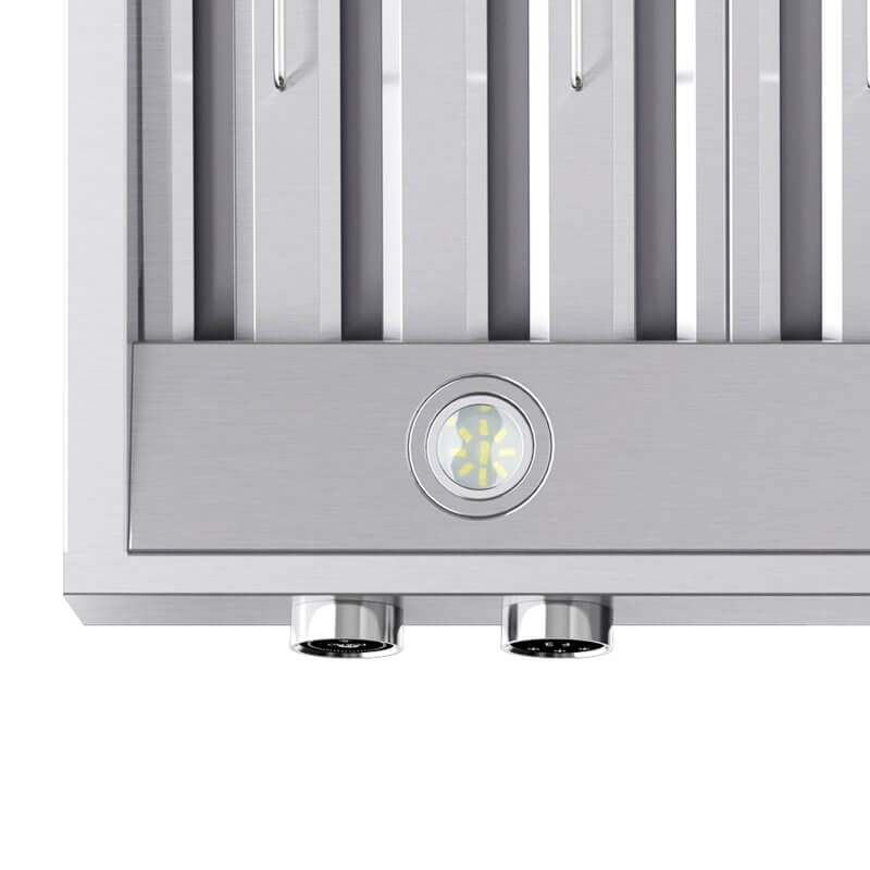 48″ Forno Biagio Wall Mounted Range Hood with 1200 CFM Knob Control Baffle Filter in Stainless Steel - FRHWM5009-48