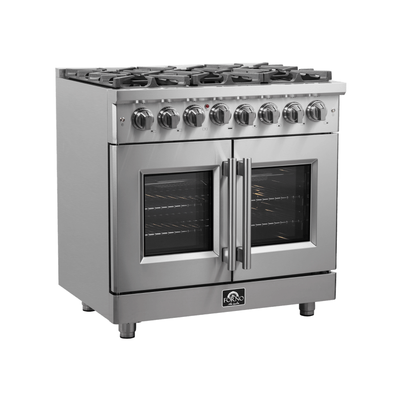 36″ FORNO Massimo Freestanding French Door Dual Fuel Range - FFSGS6325-36