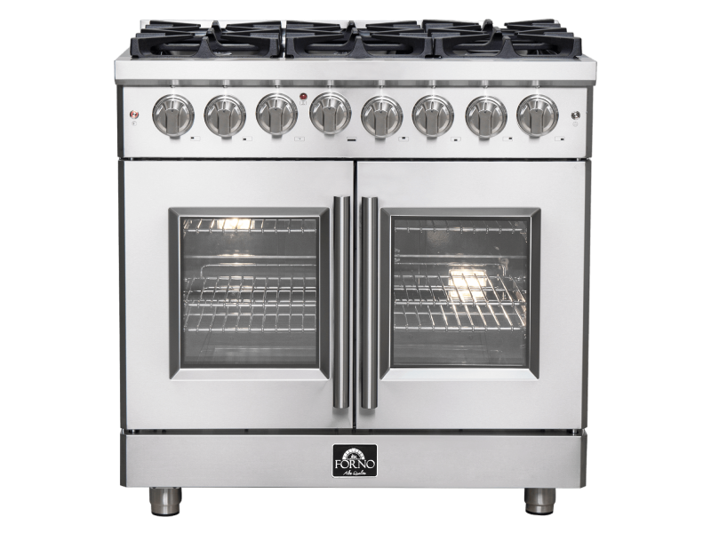 36″ FORNO Massimo Freestanding French Door Dual Fuel Range - FFSGS6325-36