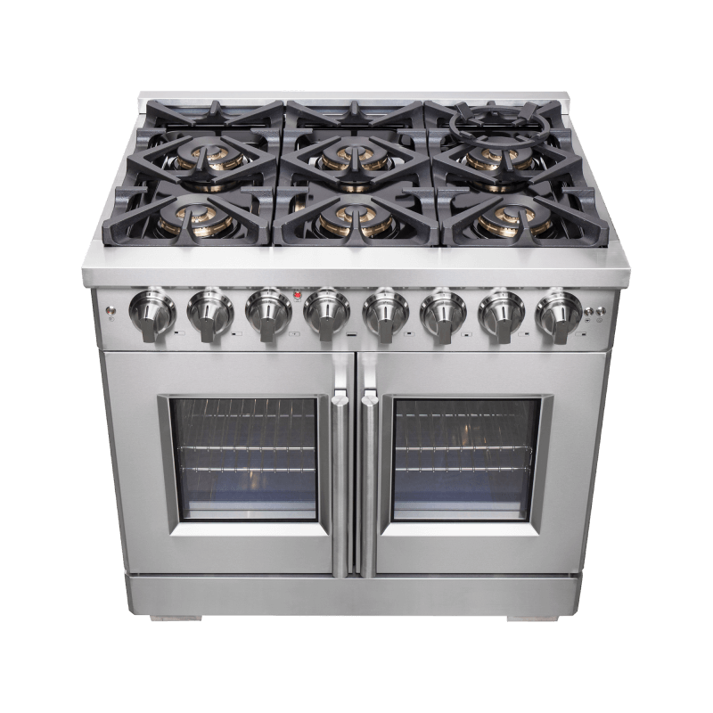 36″ Forno Capriasca Freestanding French Door Dual Fuel Range - FFSGS6387-36