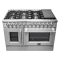 48" Forno Galiano French Door Dual Fuel Range with 6.58 Cu.Ft. Double Ovens in Stainless Steel - FFSGS6356-48