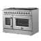 48" Forno Galiano French Door Dual Fuel Range with 6.58 Cu.Ft. Double Ovens in Stainless Steel - FFSGS6356-48