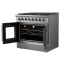 36" Forno Galiano French Door Dual Fuel Range with 5.36 Cu.Ft. True Convection Oven in Stainless Steel - FFSGS6356-36