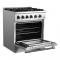 30" FORNO Marco Dual Fuel Range with 4 Sealed Burners and 4.32 Cu. Ft. True Convection Oven in Stainless Steel - FFSGS6197-30