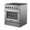 30" FORNO Marco Dual Fuel Range with 4 Sealed Burners and 4.32 Cu. Ft. True Convection Oven in Stainless Steel - FFSGS6197-30