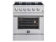 30" FORNO Marco Dual Fuel Range with 4 Sealed Burners and 4.32 Cu. Ft. True Convection Oven in Stainless Steel - FFSGS6197-30