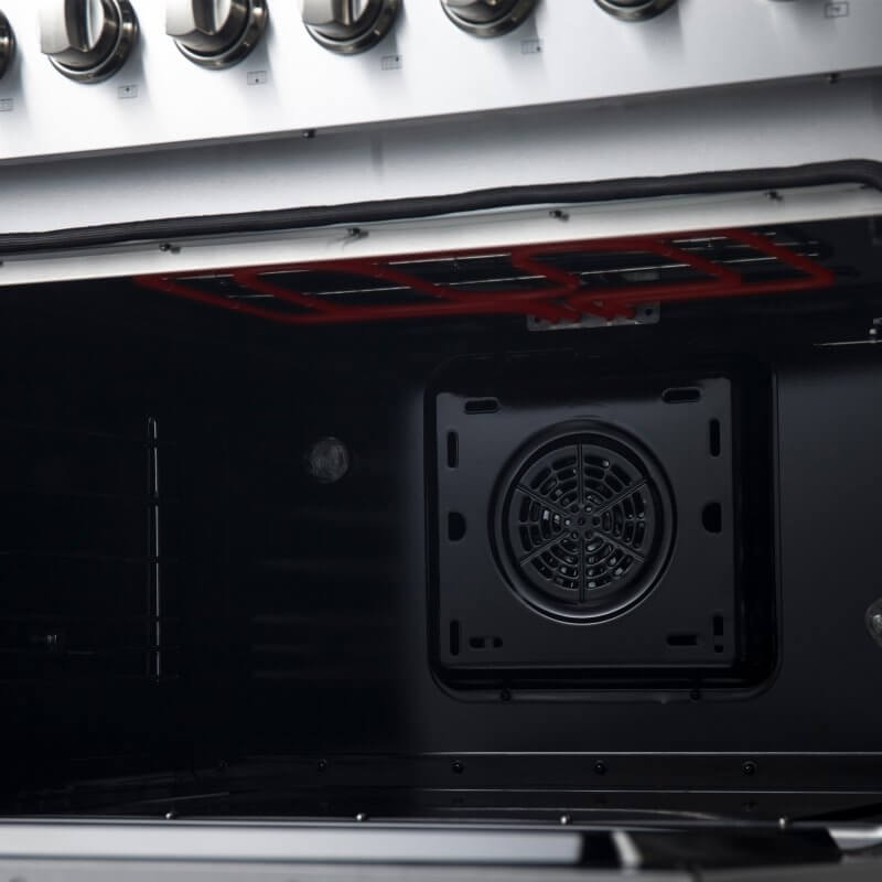 36" Forno Marco Dual Fuel Range with 6 Sealed Burners and 5.36 Cu. Ft. True Convection Oven in Stainless Steel - FFSGS6197-36