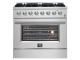 36" Forno Marco Dual Fuel Range with 6 Sealed Burners and 5.36 Cu. Ft. True Convection Oven in Stainless Steel - FFSGS6197-36