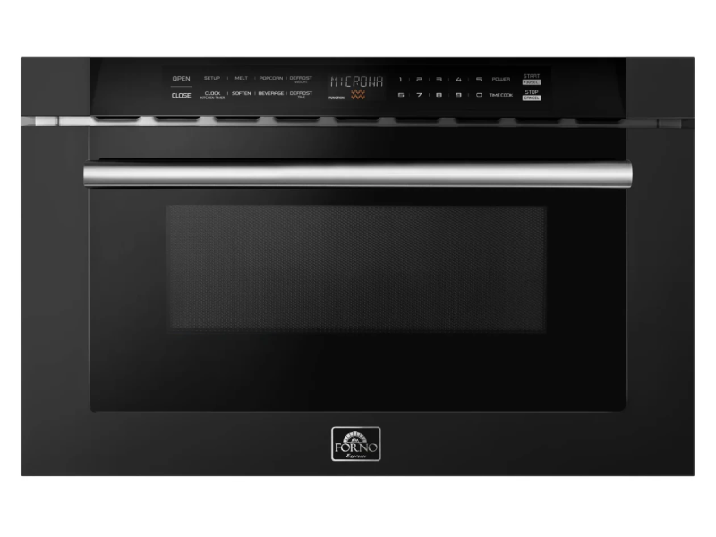 24" Forno 1.2 Cu. Ft. Capoliveri Microwave Drawer in Black - FMWDR3000-24BLK
