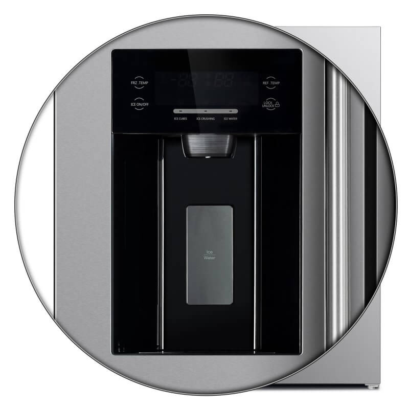 36" Forno 20 Cu. Ft. Salerno Side by Side Stainless Steel Refrigerator with Decorative Grill - FFRBI1844-40SG