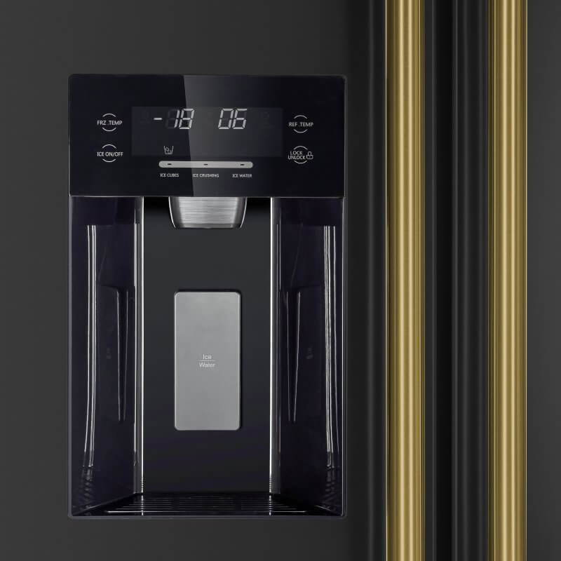 36" Forno 20 Cu. Ft. Espresso Salerno Side-by-Side Refrigerator in Black - FFRBI1844-36BLK