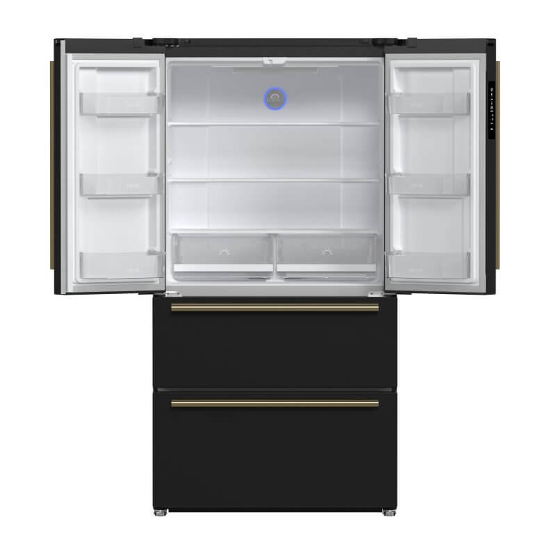 36" Forno 19.2 Cu. Ft. Moena Espresso French Door Refrigerator - FFRBI1820-36BLK
