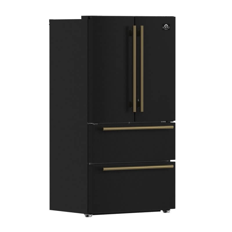 36" Forno 19.2 Cu. Ft. Moena Espresso French Door Refrigerator - FFRBI1820-36BLK