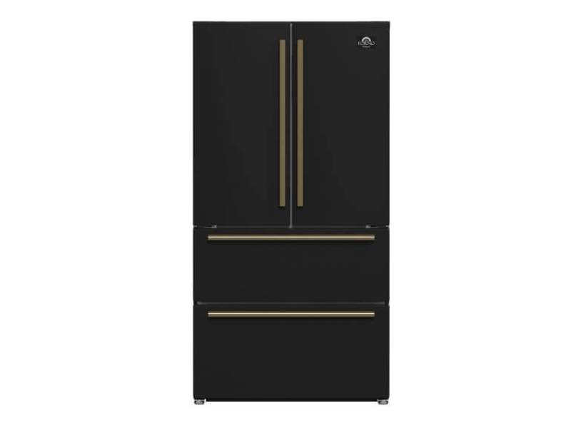 36" Forno 19.2 Cu. Ft. Moena Espresso French Door Refrigerator - FFRBI1820-36BLK