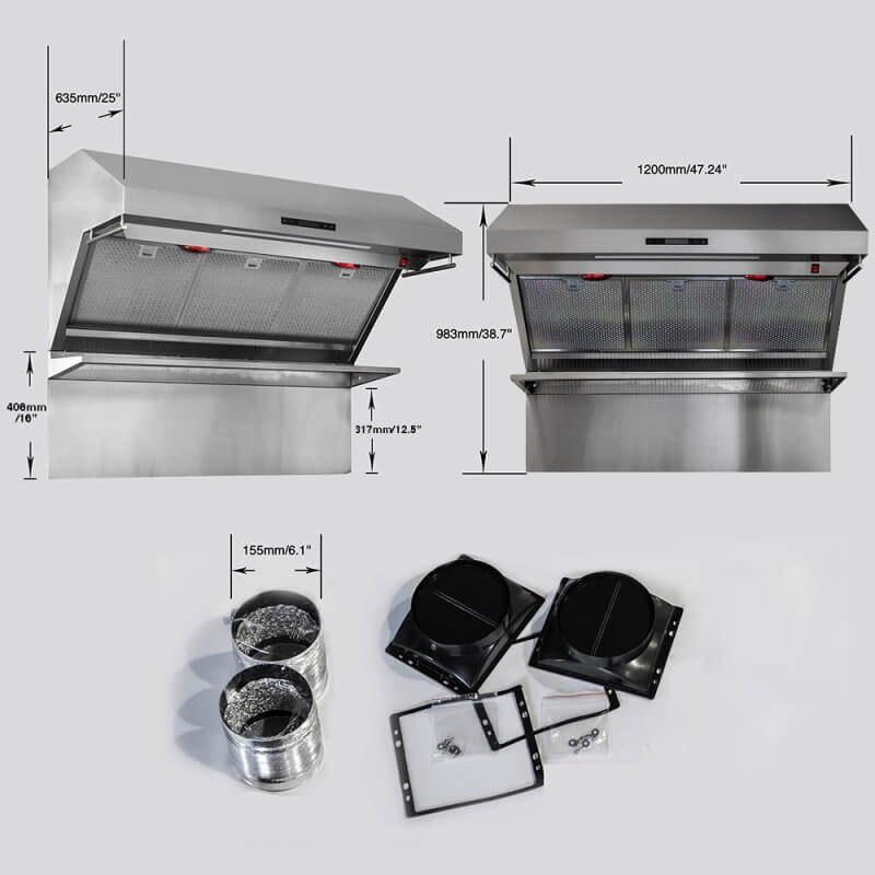 48" Forno Savona Wall Mount Range Hood Backsplash Included - FRHWM5029-48HB