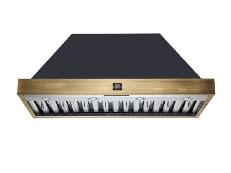 48" Forno Vittorio Wall Mount Range Hood in Black - FRHWM5078-48BLK