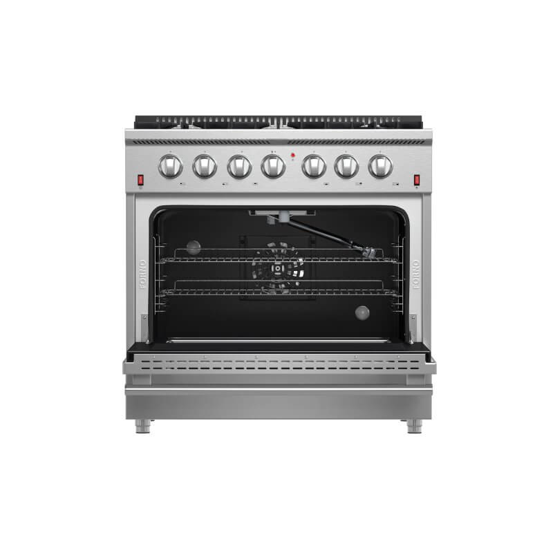 36" Forno 5.36 Cu. Ft. Galiano Convection Oven Gas Range in Stainless Steel - FFSGS6244-36