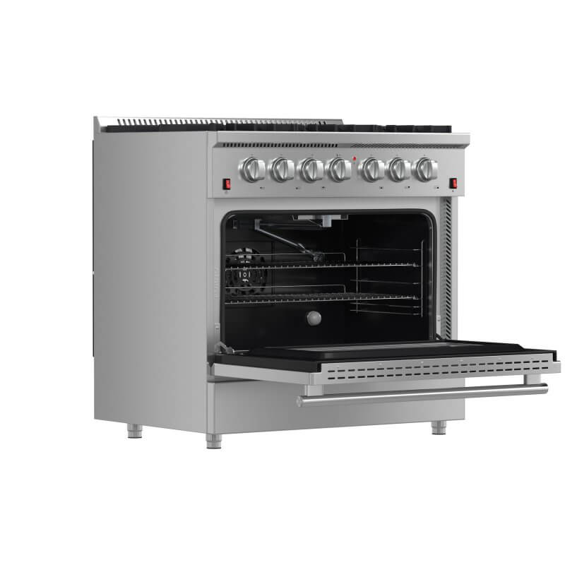 36" Forno 5.36 Cu. Ft. Galiano Convection Oven Gas Range in Stainless Steel - FFSGS6244-36