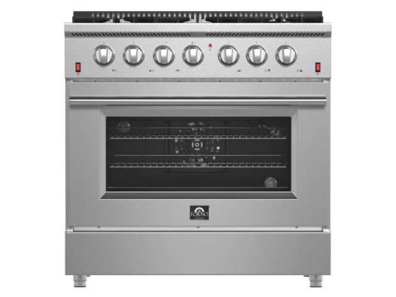 36" Forno 5.36 Cu. Ft. Galiano Convection Oven Gas Range in Stainless Steel - FFSGS6244-36