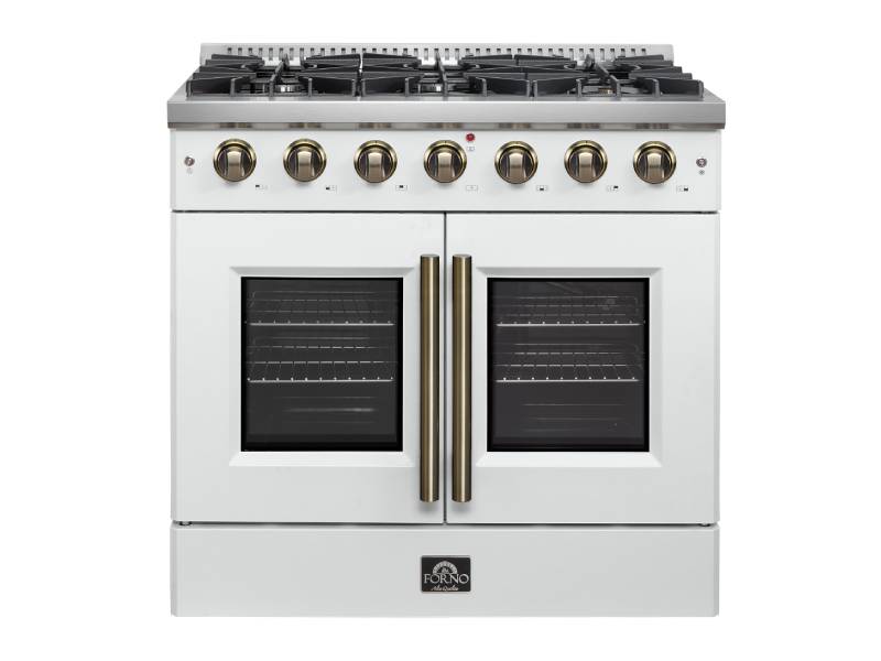 36" Forno 5.36 Cu. Ft. Galiano French Door Gas Range - FFSGS6444-36WHT