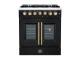 30" Forno Galiano Freestanding French Door Dual Fuel Range Black - FFSGS6356-30BLK