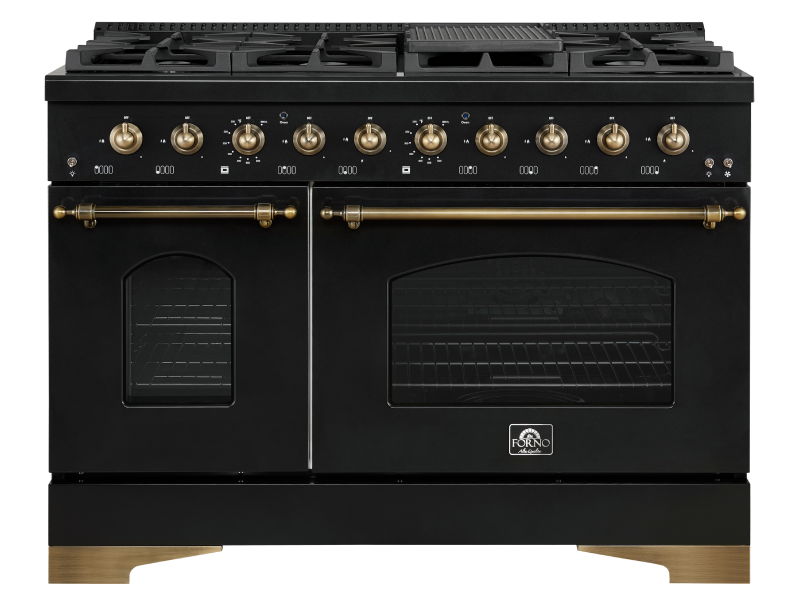 48" Forno 5.5 Cu. Ft. Dual Fuel Double Oven Range in Black - FFSGS6113-48BLK