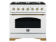 36" Forno 4.5 Cu. Ft. Antico Freestanding Gas Range in White - FFSGS6219-36WHT