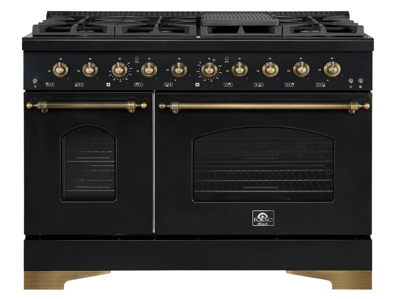 48" Forno 5.5 Cu. Ft. Antico Freestanding Gas Range in Black - FFSGS6219-48BLK