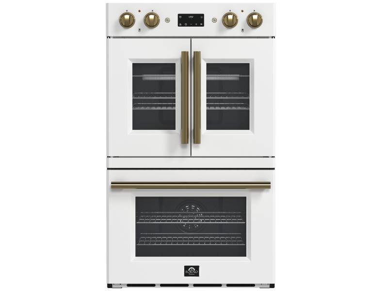 30" Forno Double Electric Wall Oven with Upper French Doors - FBOEL1340-30WHT