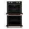 30" Forno Vomero 10 Cu. Ft. Double Wall Oven in Black - FBOEL1324-30BLK