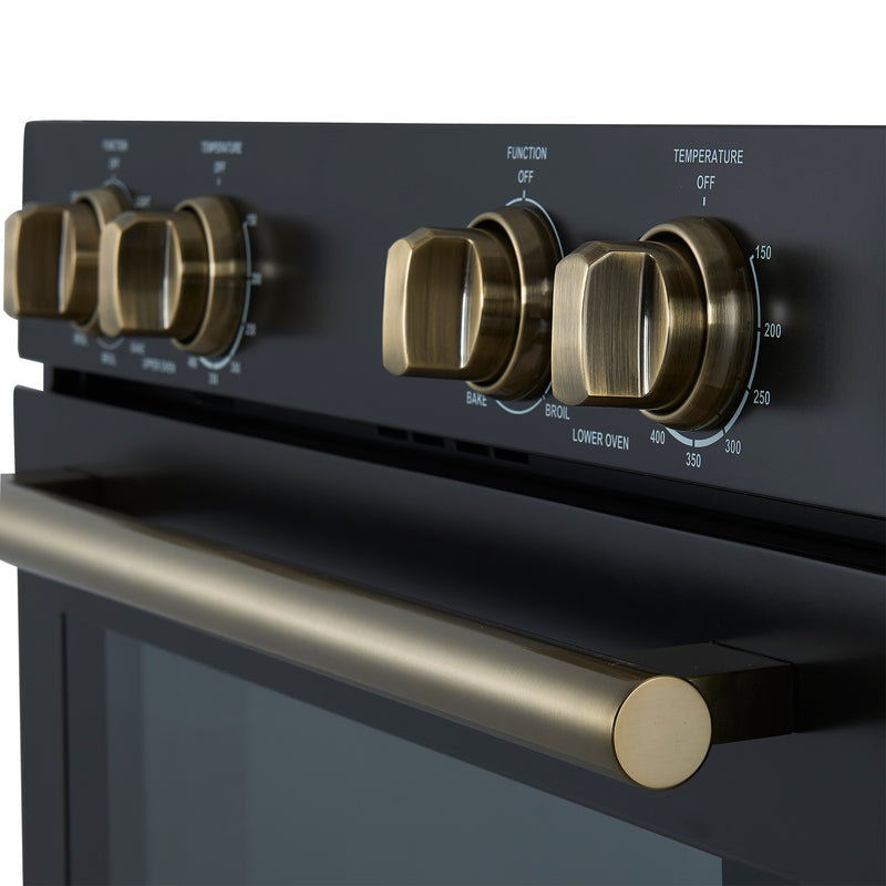 30" Forno Vomero 10 Cu. Ft. Double Wall Oven in Black - FBOEL1324-30BLK