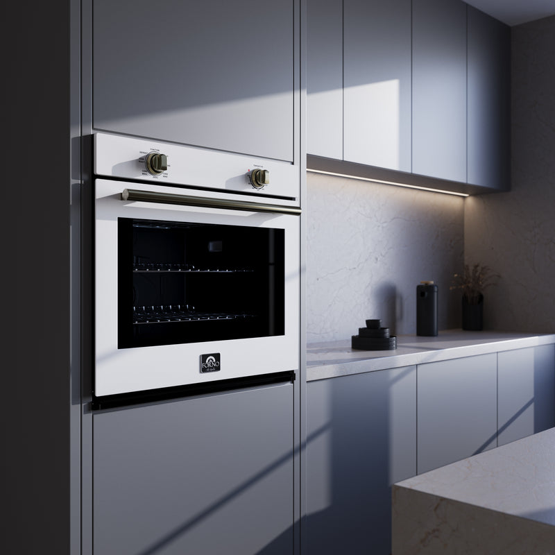 30" Forno Vomero  5 Cu.Ft. Wall Oven in White - FBOEL1370-30WHT