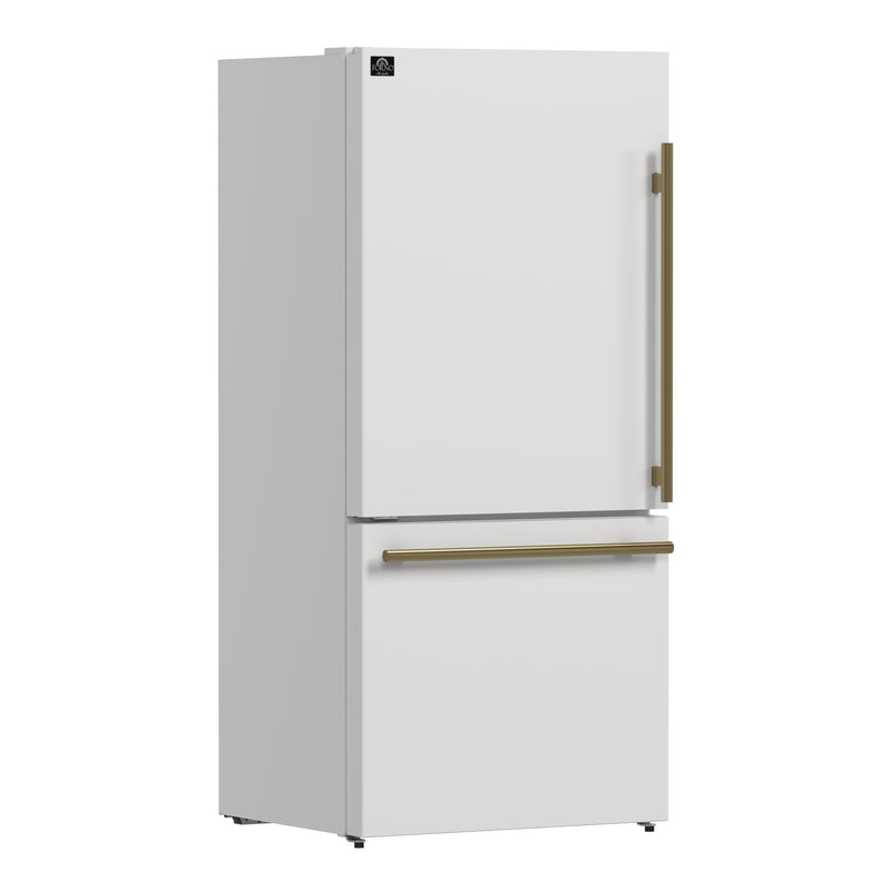 62" Forno Milano 34.4 Cu. Ft. 2-Piece Freestanding Dual Bottom Freezer Refrigerator - FFFFD1787-60WHT