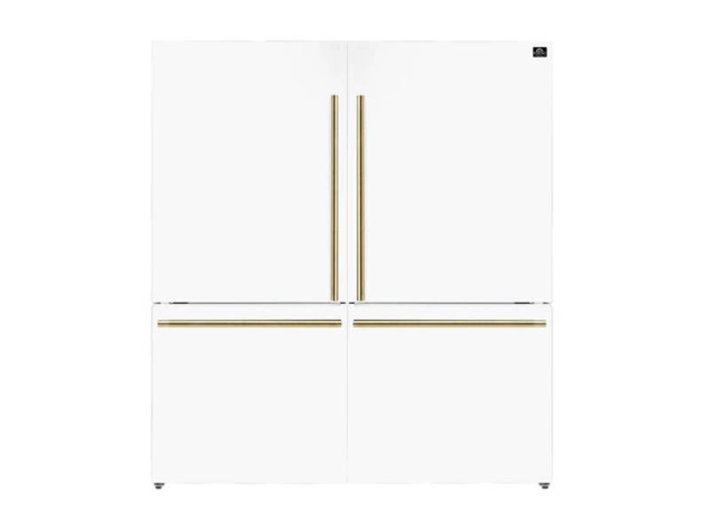 62" Forno Milano 34.4 Cu. Ft. 2-Piece Freestanding Dual Bottom Freezer Refrigerator - FFFFD1787-60WHT